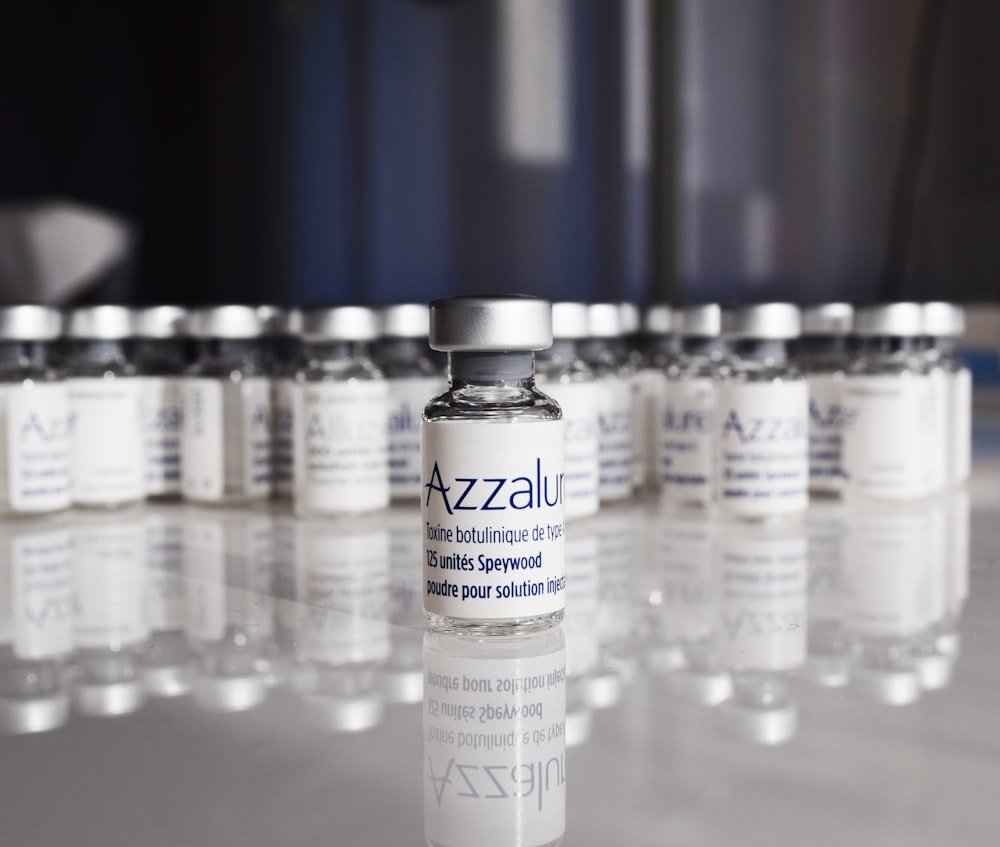 Rows of medical vials for wellness injections